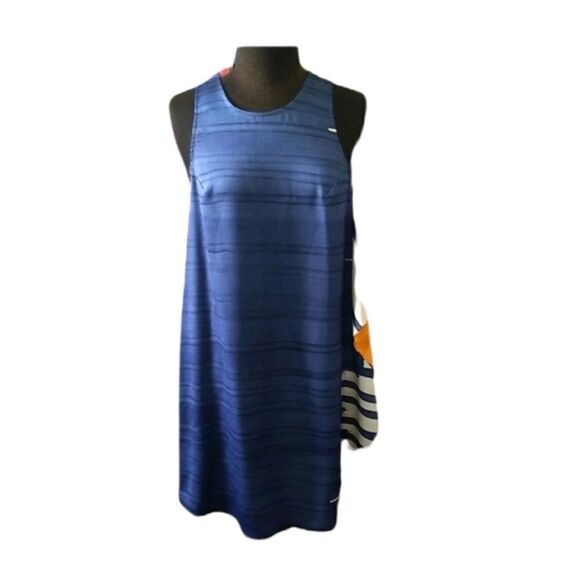 Rachel Roy Blue flare Dress with One side Ruffle size Medium - Picture 1 of 14